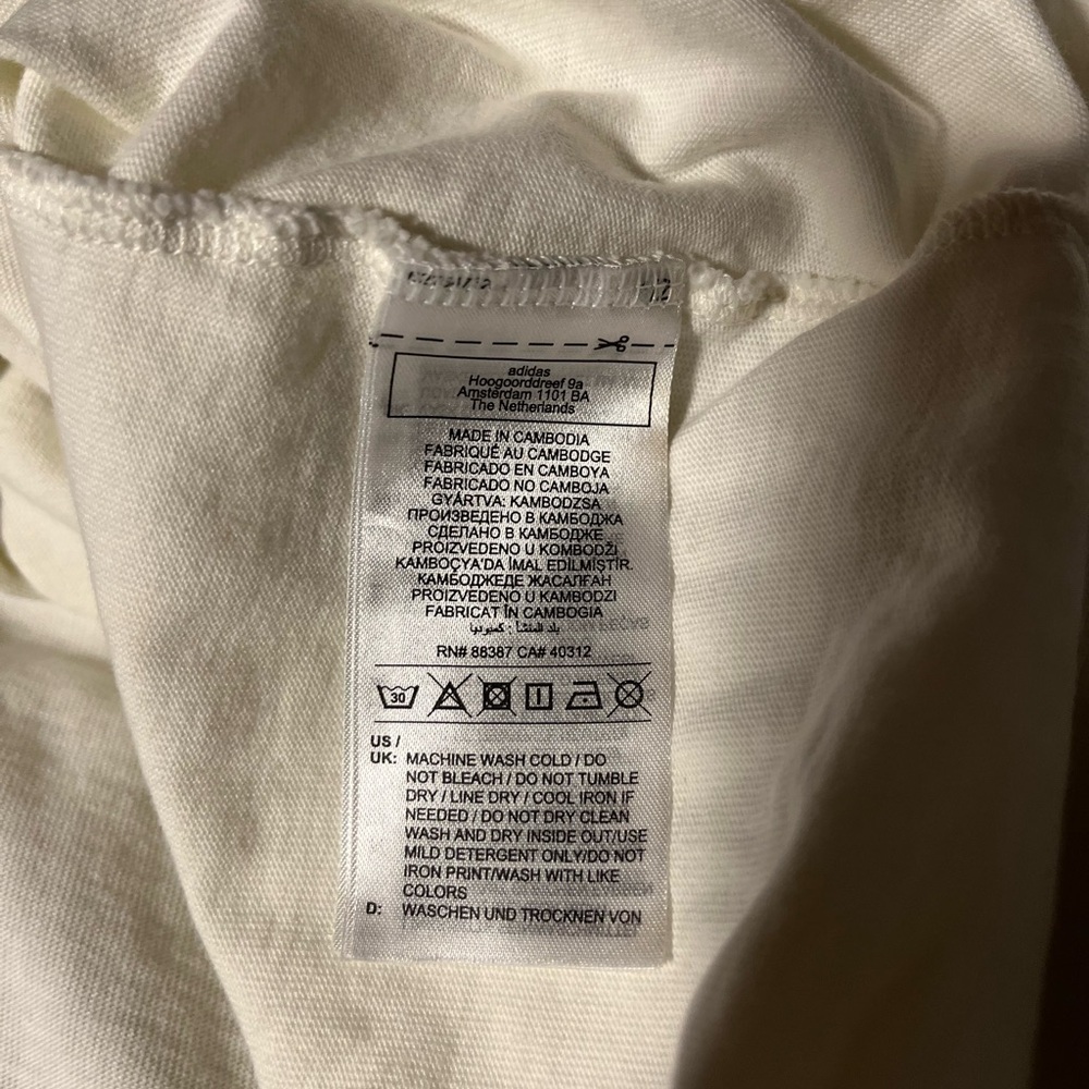 Adidas Cream Long Sleeve Shirt with evergreen Accents 2XL NWOT - Picture 9 of 12